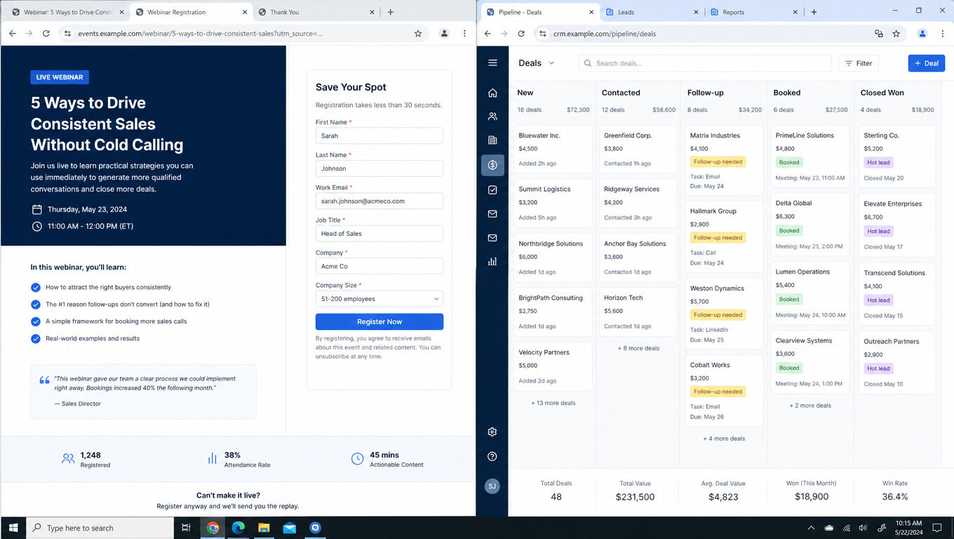 CRM pipeline showing predictable, structured sales flow